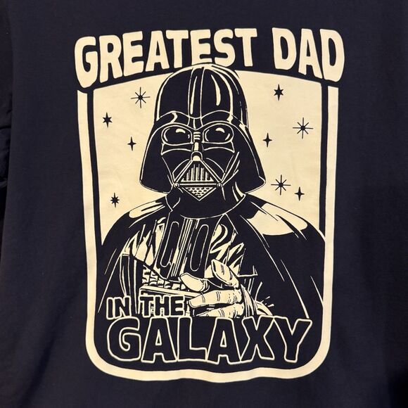 Star Wars T-Shirt L Black Darth Vader Greatest Dad In The Galaxy Mad Engine - Picture 2 of 6